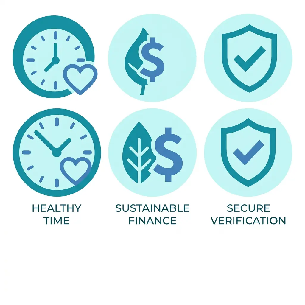Three icons representing benefits of routine HVAC maintenance: extending equipment lifespan, improving energy efficiency, and maintaining warranty compliance.