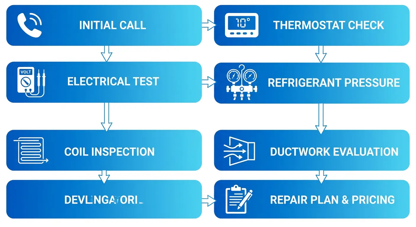 Vertical AC repair process flow chart